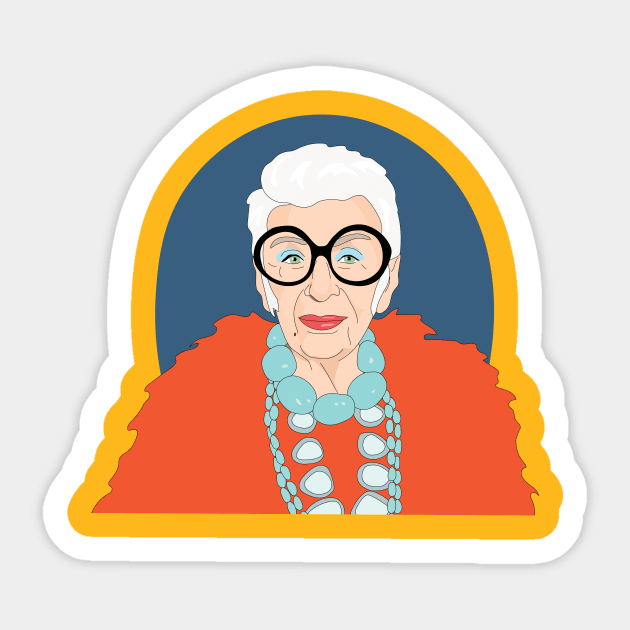 iris apfel portait Sticker by FemCards